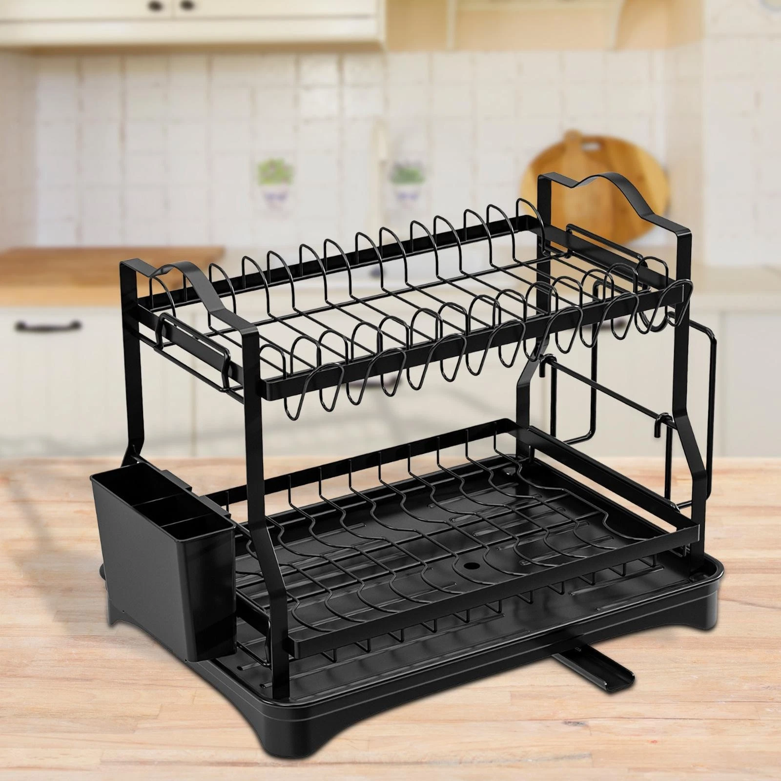 Dish Rack for Kitchen Counter with Utensil Holder Organizer Storage Large Dish