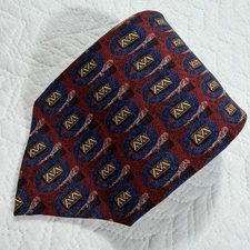 Robert Talbott Studio Mark Shale Red Blue Geometric Silk Necktie Men USA Made
