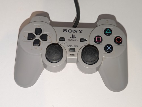 Official Sony PlayStation 1 PS1 Dual Shock Analog Gray OEM Controller SCPH-1200 - Picture 3 of 4