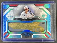 2025 Topps Tier One Brooks Lee Limited Lumber Platinum Blue Bat Barrel RC #1/1