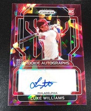 2022 LUKE WILLIAMS AUTO BURGANDY CRACKED ICE/25 Panini Prizm Baseball ROOKIE