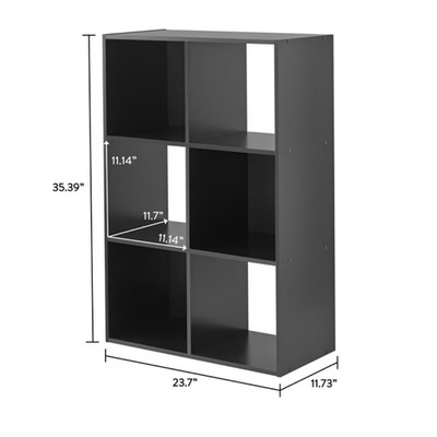6 Cube Storage Organizer Black