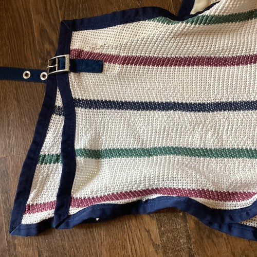 CURVON Anti-Sweat Cotton Irish Knit Horse Sheet, Natural/ Striped SIZE 64” - Picture 2 of 5