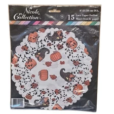 Vintage Nicole Collection Paper Doilies Fall Autumn Thanksgiving Pumpkins