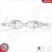 Esen SKV Antriebswelle Gelenkwelle Vorne Rechts FüR Opel Vivaro Kasten F7 J7 E7