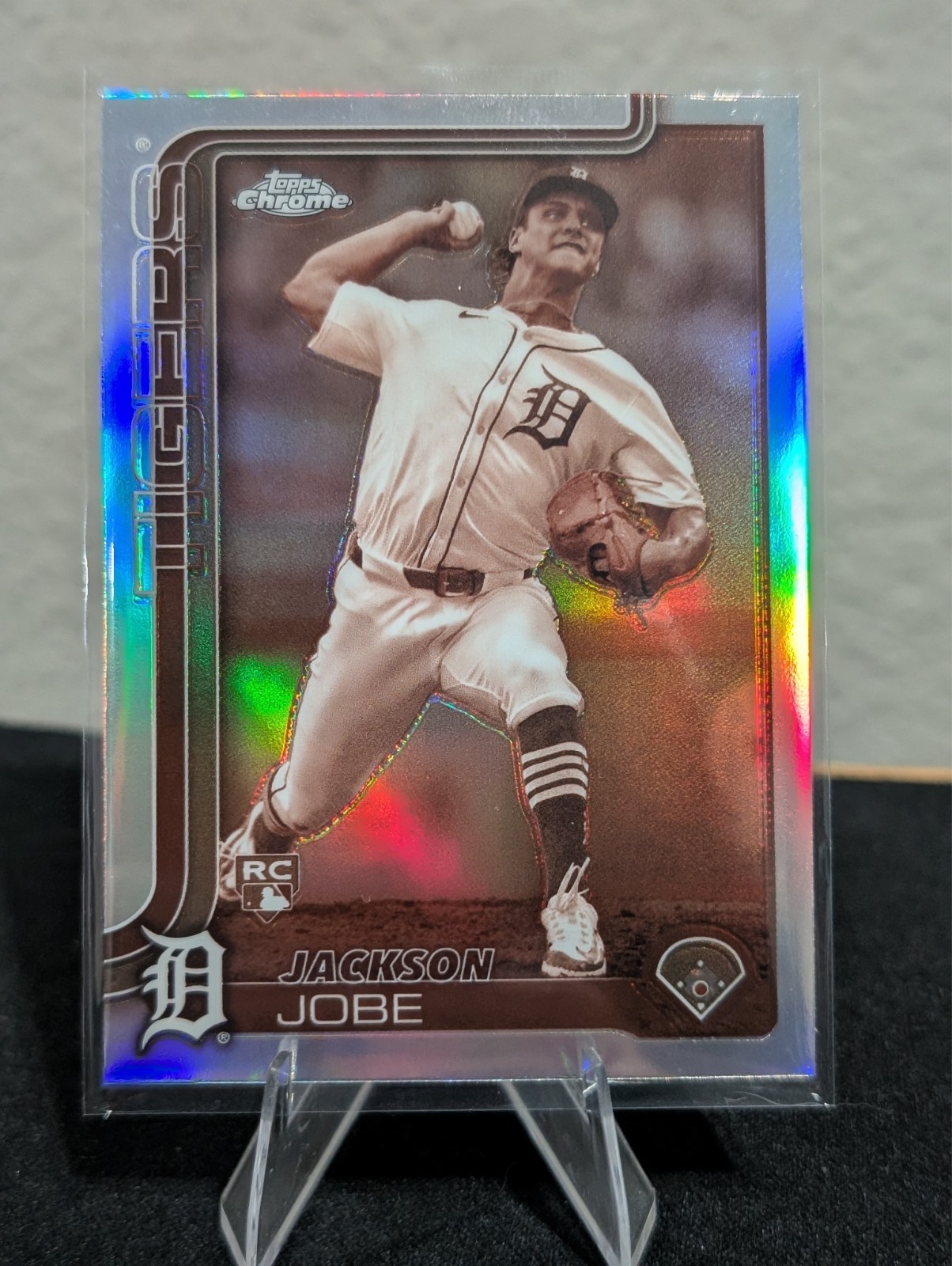 2025 Topps Chrome MLB - Jackson Jobe Sepia Refractor (RC) #249 - Detroit Tigers
