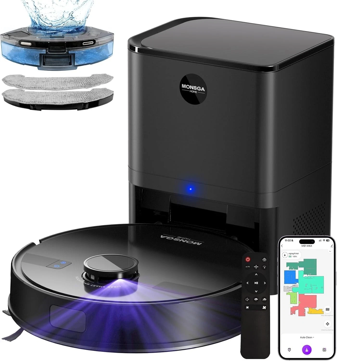MS1-MAX Robot Vacuum Cleaner 7000Pa Smart Mapping Hoover 180mins APP/Remote
Opens in a new window or