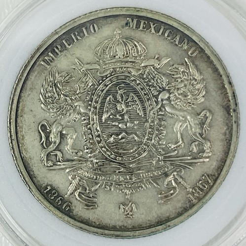 1866 1867 Mexico Emperador Maximiliano Imperio Mexicano Proof Silver Medal - Picture 2 of 6