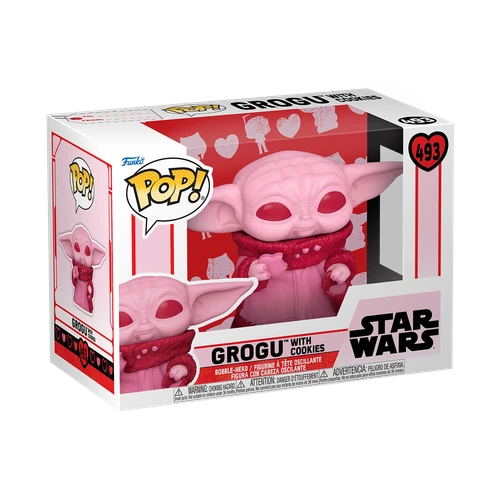 Funko POP! Star Wars Valentine's Day Grogu with Cookies Pink #493 Vinyl Figure