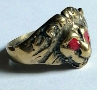 Ancient BRONZE LION HEAD SYMBOL Ring Amazing 