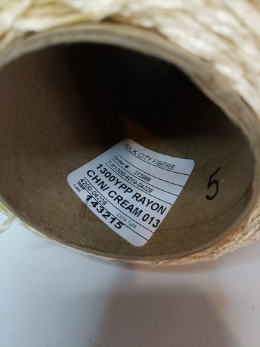 Silk City Fibers Rayon Cone Yarn Chenille Luxury 1300 YPP Cone Cream 13.7oz - Picture 4 of 4