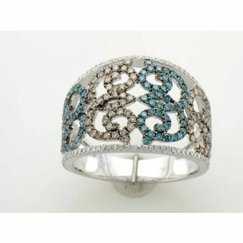 LeVian 14K White Gold G-H SI1 Chocolate Diamond 1.05 cts Ring Size 7