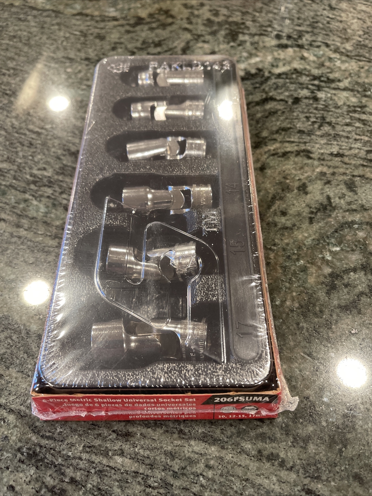 Snap On 206fsuma 6 pc 3/8 drive 6 point metric shallow flex socket set