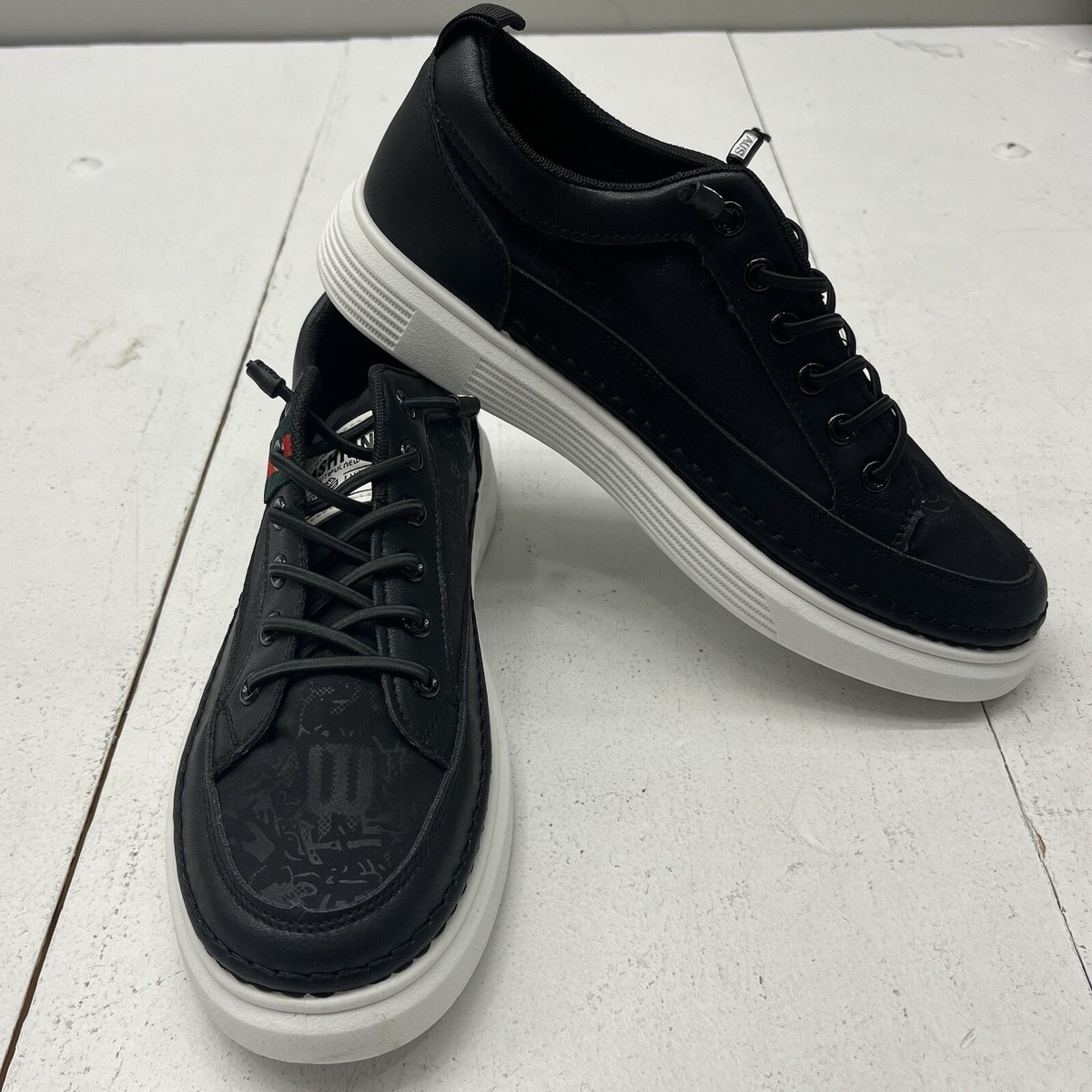 Black Faux Suede White Sole Embossed Sneakers Fashion Shoes Black Faux Suede White Sole Embossed Sneakers Fashion Shoes