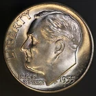 1955 D ROOSEVELT DIME BU FRESH FROM ORIGINAL ROLL-LOT 3079