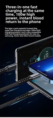 Type C USB-C Cable Charge Charging Data Fast Charger For iPhone 15 16 Samsung - Picture 4 of 12