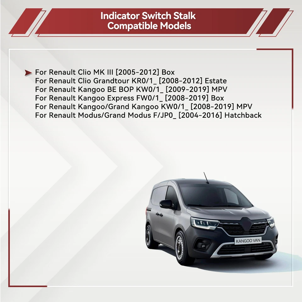 Indicator Light Switch Stalk Fit For Renault Clio III Modus Kangoo 8201590638 UK - Image 4 of 4