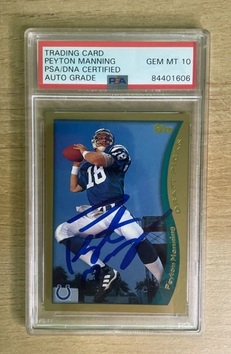 1998 Topps Peyton Manning Rookie Autograph PSA Authentic Auto Gem Mint 10