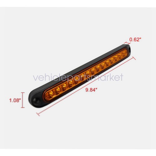 2PCS 15LED Car Truck DRL Light Bar Brake Rear Turn Signal Stop tail Strip Amber - Picture 15 of 19
