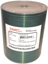 100-Pak CMC PRO (TY Technology) WHITE THERMAL HUB EVEREST 52X 80-Min CD-R's!