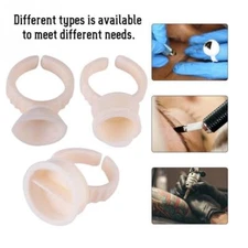100pcs Silicone Tattoo Pigment Ink Cups Eyelash Glue Ring Cups Permanent Eyebrow