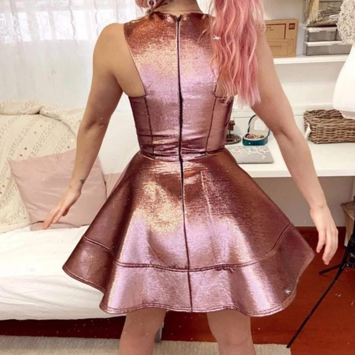 Topshop pink sequin clearance dress