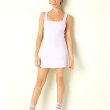 NEW PINK Victoria's Secret Rib Square Neck Dress with built-in shorts XXL white