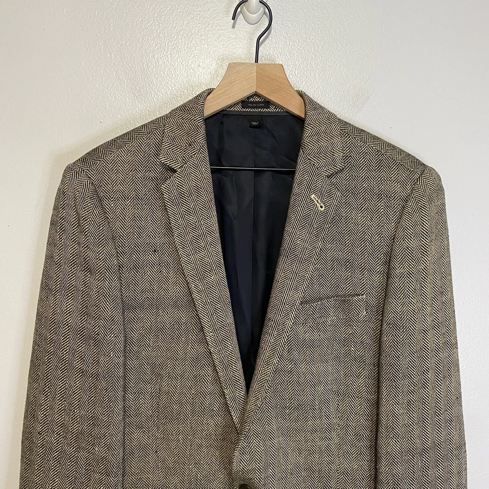 J Crew Ludlow Thick Italian Linen Herringbone Blazer Sport Coat Patch Pocket 40R - Image 2 of 4