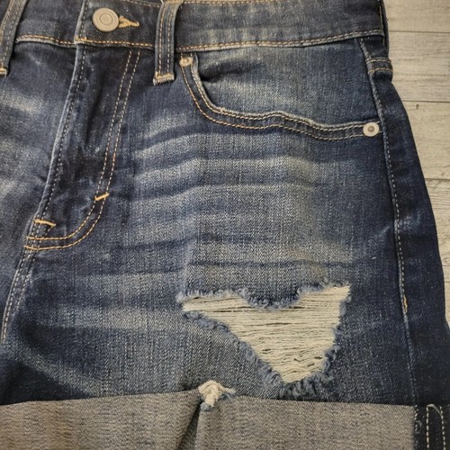 Pantalones Cortos Lucky Brand Boyfriend Para Mujer 2/26 Azul Tiro Medio Puños Denim Nuevos con Etiquetas - Imagen 2 de 12