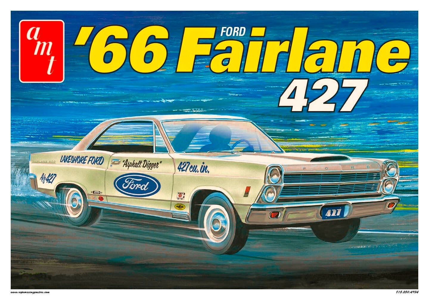 1966 Ford Fairlane 427 box art | POSTER 18 X 24 INCH | Classic car