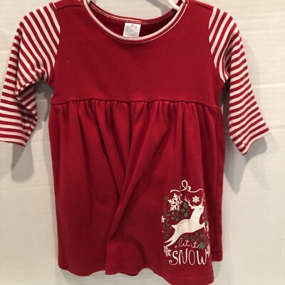 Tesa Babe Baby Girl 12-18M Christmas Dress  Let It Snow  Reindeer