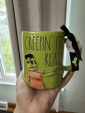 Rae Dunn Green Halloween CREEPIN IT REAL Mug,...