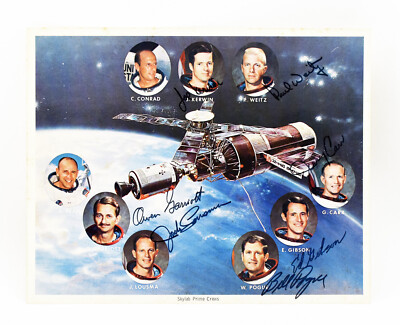 7X SIGNED! Original Skylab Apollo Astronauts NASA Photo Space Station Science