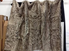 Frontgate Wildcat Territory Siberian Grey Wolfe Faux Fur Bed Throw Blanket 53x72