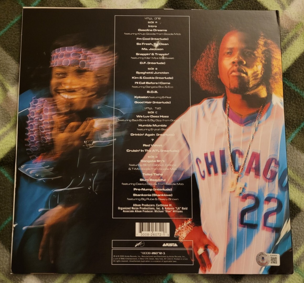 Big Boi signed Outkast Stankonia vinyl LP record Beckett BAS COA