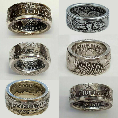 Fashion 925 Silver Handmade Carved Ring Men Best Collecting Vintage Jewelry Gift - Bild 1 von 35