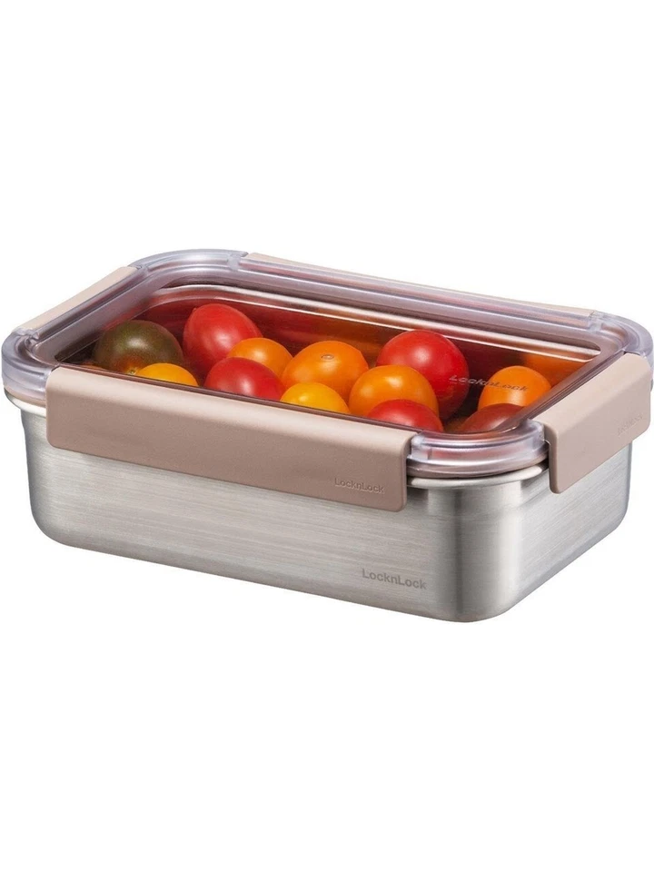 Horno de acero inoxidable Locknlock y contenedor de almacenamiento cerradura cuadrada marrón 1 lt Foto 2 de 3