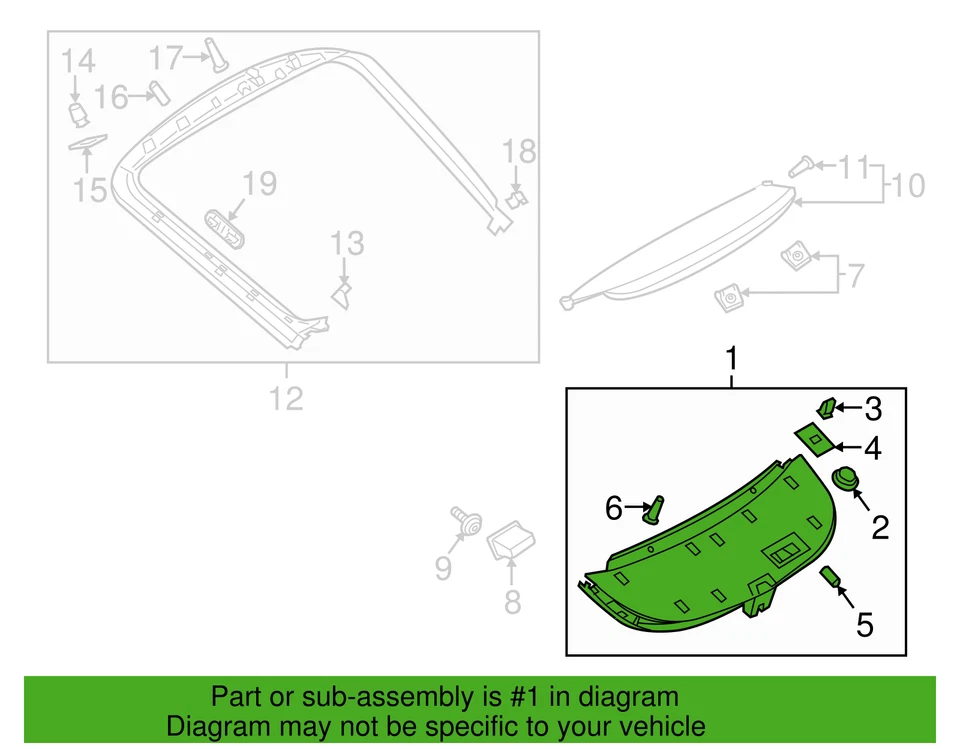 Подлинный Porsche Cayman 718 2014-2024 нижняя отделка подъемной двери деталь # 981555095024H0 - Изображение 2 из 2