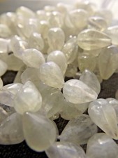 HAND CUT TEAR DROP RAINBOW MOONSTONE BEAD 8x4 MM TO 10X5 MM 16 INCH STRANDS