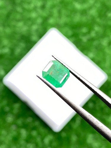 Natural 1.40Carat Green Swat Emerald Asscher Shape Loose Gemstone - Picture 2 of 6