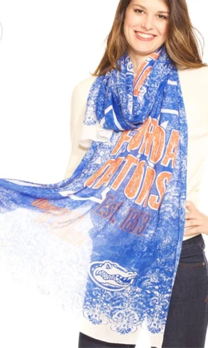 Official Florida Gators Women’s Blue Shawl Scarf Cove Up Emerson St 24"X84" EUC