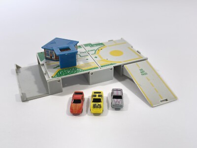 World's Smallest Matchbox BANK Mini Playset #2 Vintage 1990 Ford Nissan Porsche
