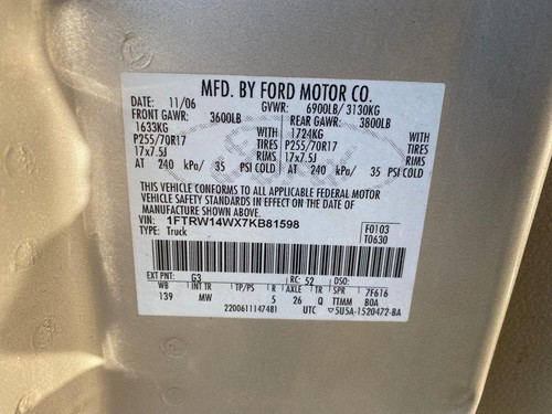 2007 Ford F150 Engine Fuse Box 7L3T-14A067-BA 4.6L - Picture 2 of 12