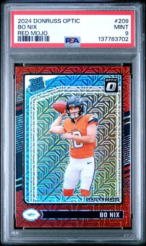 2024 PANINI DONRUSS OPTIC RED MOJO #209 BO NIX ROOKIE RC PSA 9