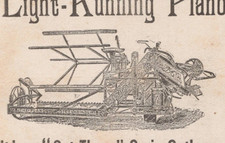 1893 Plano Mfg Co Chicago IL Light Running Grain Gatherer Harvester