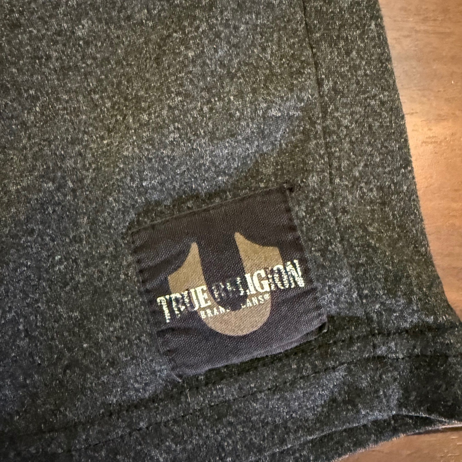 True Religion Men Athletic Shorts Black Heather Drawstring Waist Size M 32/34 thumbnail 3