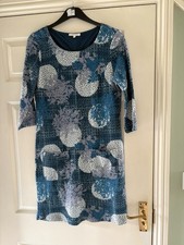 White Stuff Kosi Jersey Dress in Blue, 3/4 length sleeves