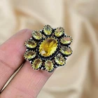 Citrine Gemstone Silver Ring 925 Sterling Silver Ring Silver Statement Ring
