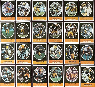 1972 Sunoco NFL (Packers) Complete Set 24 Stamps w/B. Starr (16 Mint) ''Beauty''