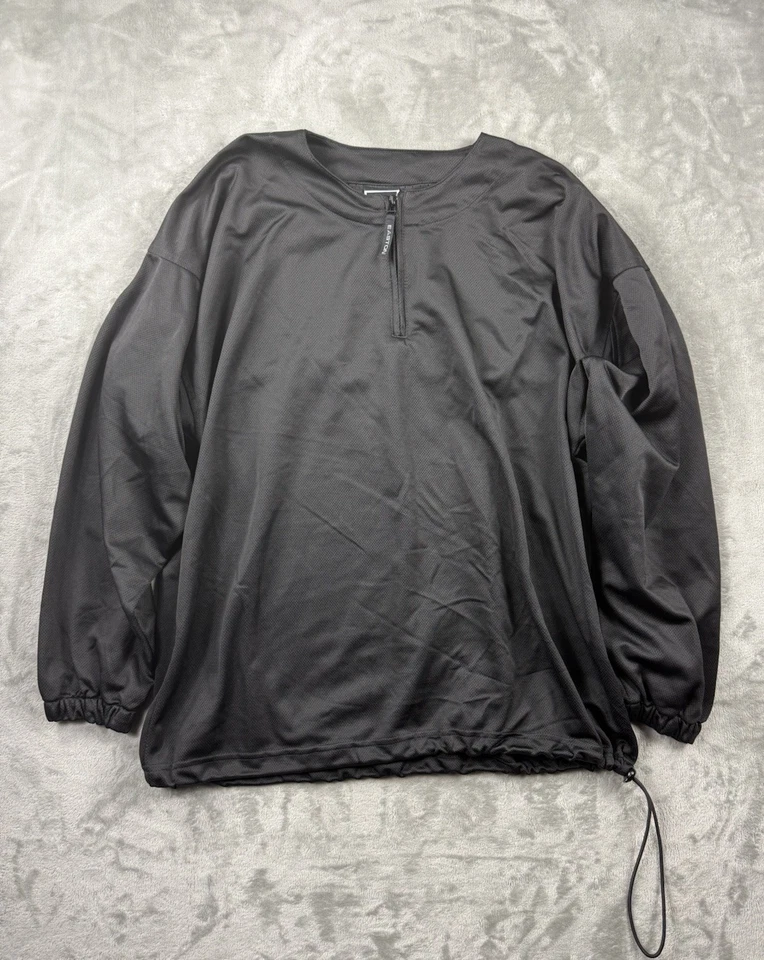 Chaqueta cortavientos suéter Easton 1/4 cremallera negra L forrada de malla Y2K béisbol de colección Foto 4 de 4